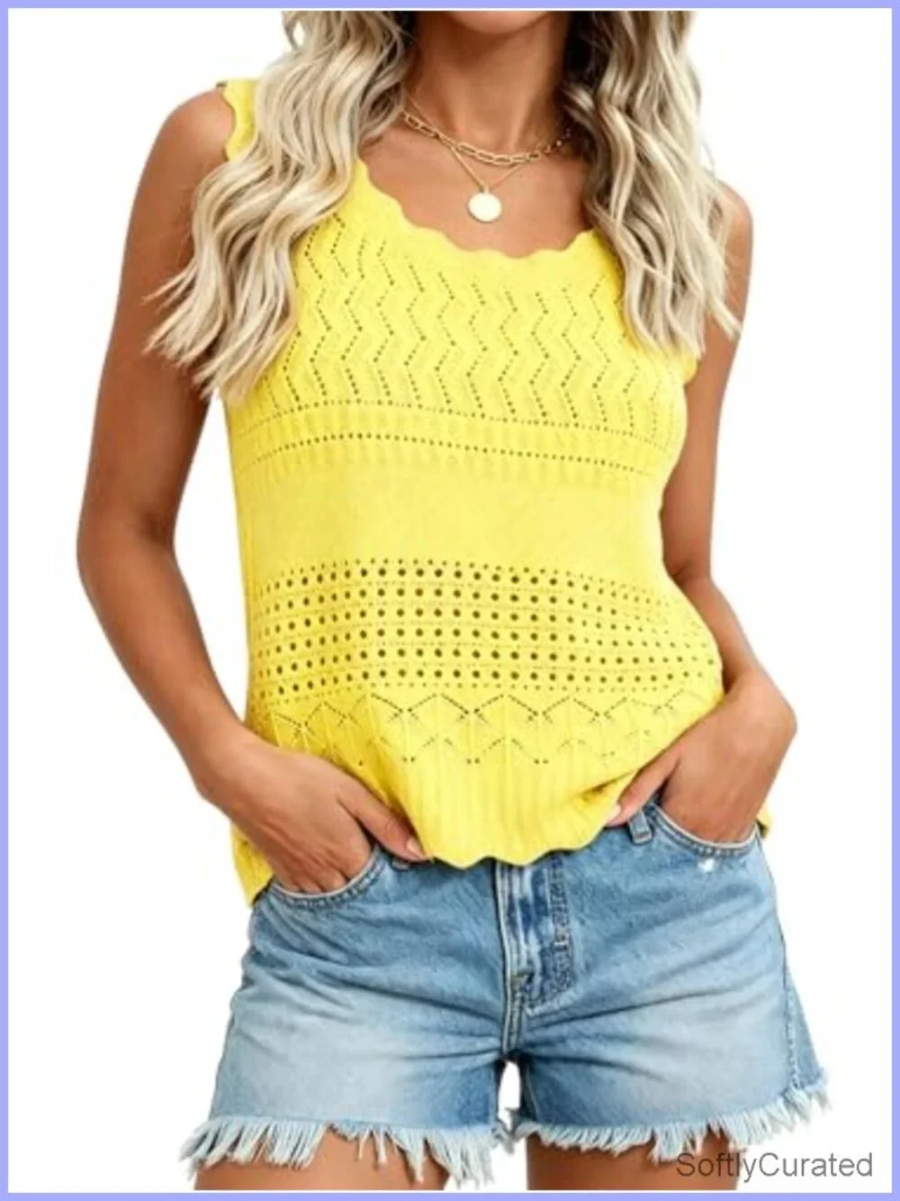 Crochet Tank Top Sleeveless Summer Sweater - Lightweight Knit Tanks